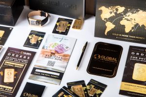 A bunch of pamphlets on a desk for marketing